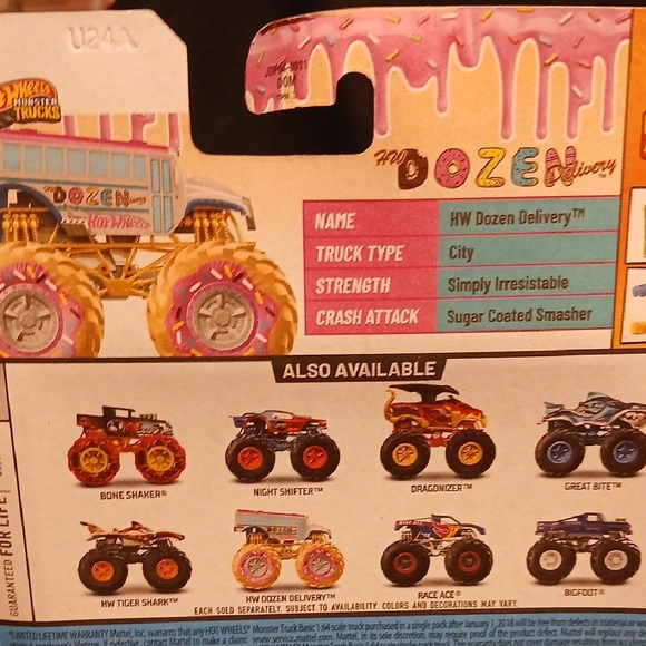 Dozen Delivery Hot Wheels Monster School Bus with Donut Tires - Picture 6 of 6